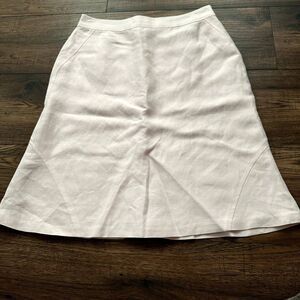 Ann Taylor Linen Blend Pink Skirt Womens 2 spring flare skirt casual